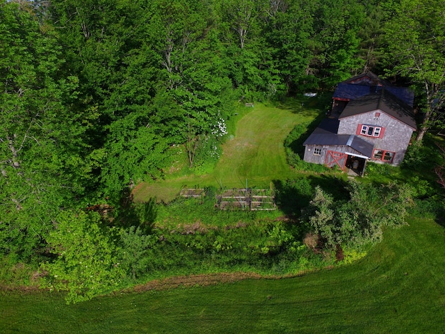115 Wards Hill Rd, Baldwin, ME 04091 - aerial view of property and surrounding area featuring a heavily wooded area