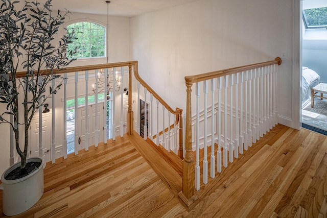 20 Doe Dr, Eliot, ME 03903 - stairway with wood finished floors and plenty of natural light