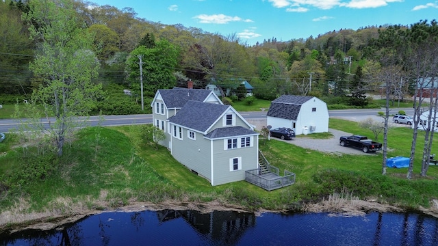 590 Main St, East Machias, ME 04630 - view from above of property featuring a forest and a large body of water