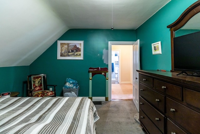 590 Main St, East Machias, ME 04630 - bedroom with lofted ceiling and carpet floors