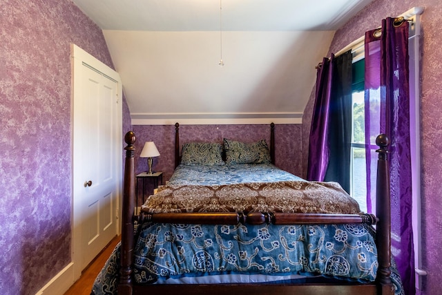 590 Main St, East Machias, ME 04630 - bedroom featuring vaulted ceiling