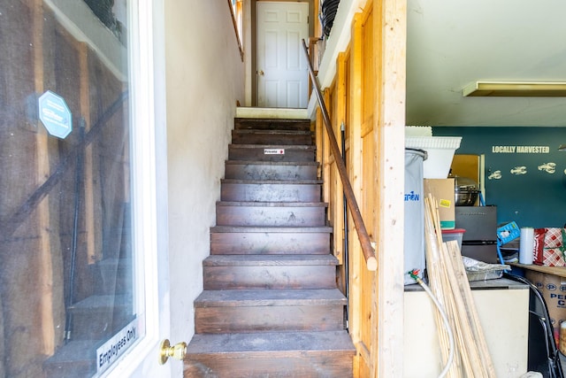590 Main St, East Machias, ME 04630 - staircase with wood finished floors