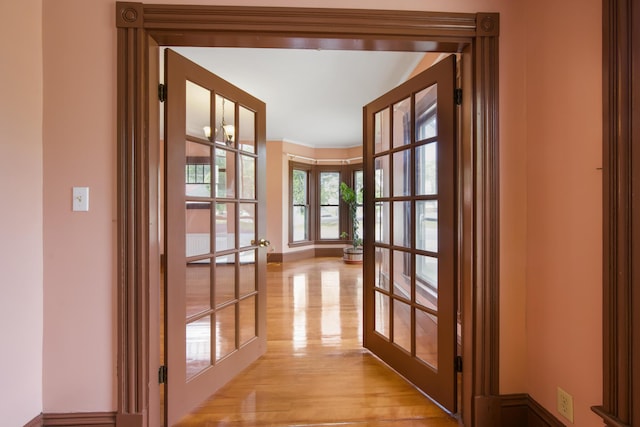 123 Main St, Newport, ME 04953 - entryway featuring french doors and light wood-type flooring