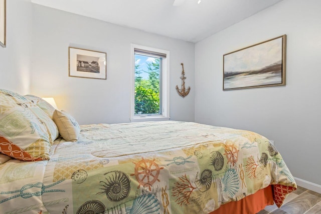 131 Temple Ave Unit 26, Old Orchard Beach, ME 04064 - bedroom featuring baseboards and a ceiling fan