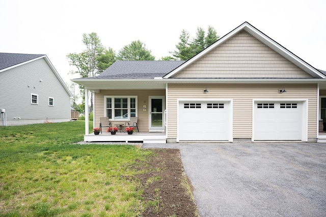 11 Unity Ln Unit 11, Windham, ME 04062 - view of front of property with a garage, driveway, covered porch, and a front yard