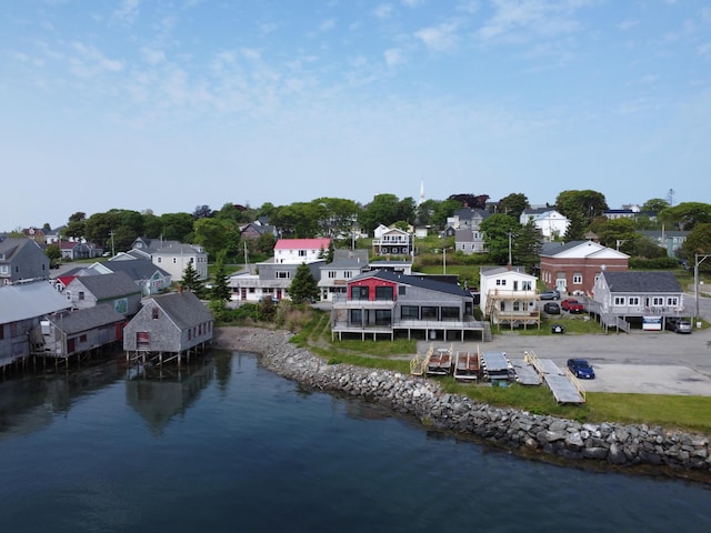 32 Water St, Lubec, ME 04652 - aerial view of residential area featuring a nearby body of water