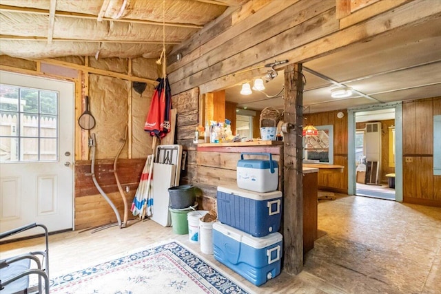 833 Sedgwick Ridge Rd, Sedgwick, ME 04676 - basement with wooden walls