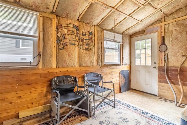 833 Sedgwick Ridge Rd, Sedgwick, ME 04676 - living area with wood finished floors and lofted ceiling