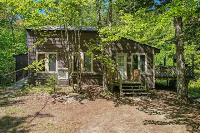 200 Flanders Pond Rd, Sullivan, ME 04664 - view of front of house with a wooden deck