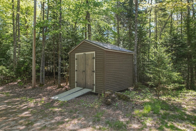 200 Flanders Pond Rd, Sullivan, ME 04664 - view of shed featuring a wooded view
