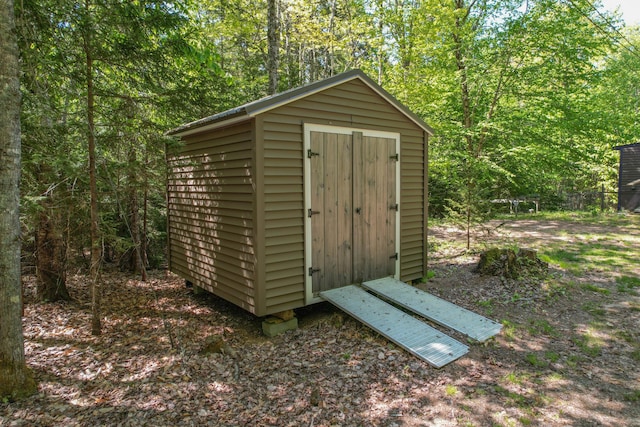 200 Flanders Pond Rd, Sullivan, ME 04664 - view of shed featuring a view of trees