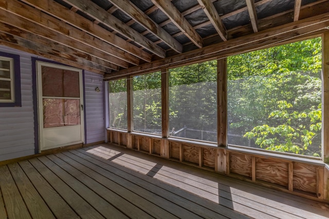 200 Flanders Pond Rd, Sullivan, ME 04664 - unfurnished sunroom with vaulted ceiling