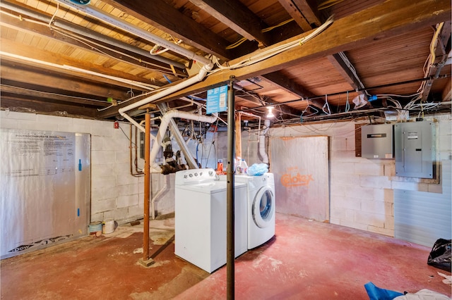 30 Otter Cove Ln, North Berwick, ME 03906 - unfinished below grade area featuring electric panel and independent washer and dryer