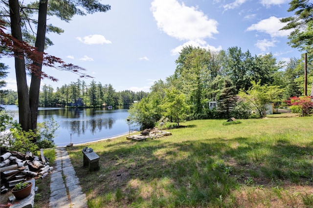 30 Otter Cove Ln, North Berwick, ME 03906 - view of green lawn featuring a water view and a forest view