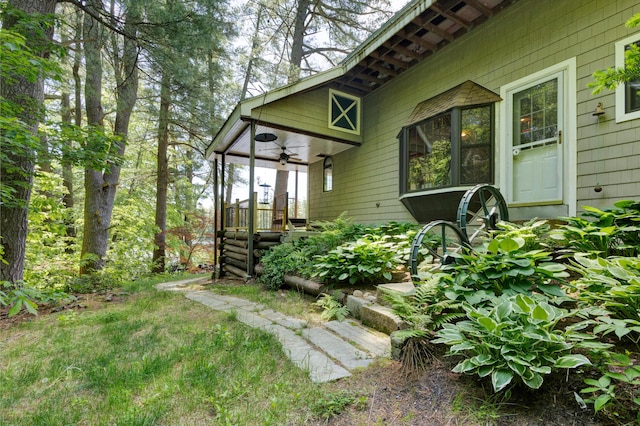 30 Otter Cove Ln, North Berwick, ME 03906 - view of yard with a ceiling fan and a porch