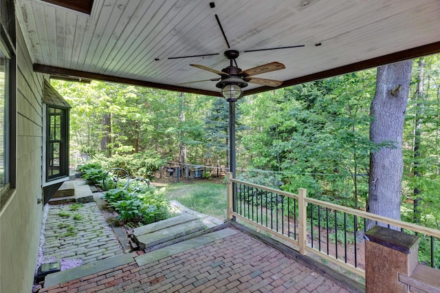 30 Otter Cove Ln, North Berwick, ME 03906 - view of patio featuring a ceiling fan