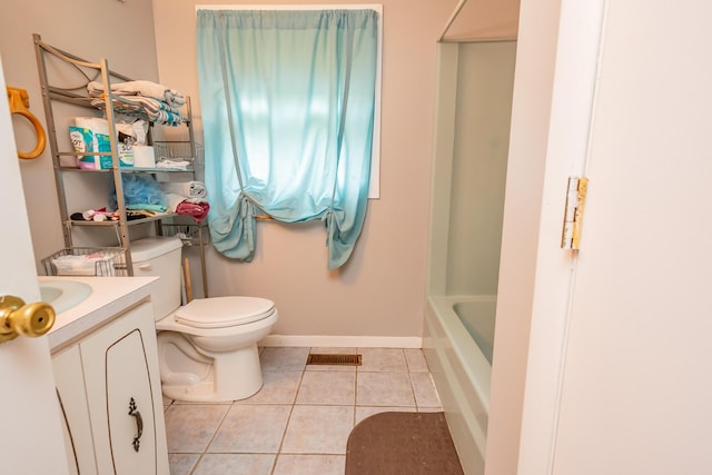 26 Knapp Ave, Milo, ME 04463 - full bath with vanity, tile patterned floors, toilet, and baseboards
