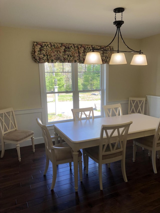 9 Atkinson Ln, Saco, ME 04072 - dining room with dark wood-style floors and wainscoting