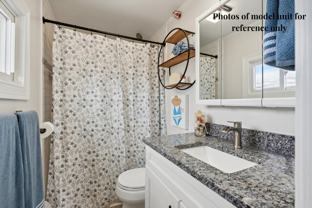 5 Kinney Ave Unit 302, Old Orchard Beach, ME 04064 - full bath with vanity, toilet, and a shower with shower curtain