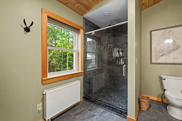 21 Jones Dr, Hartford, ME 04220 - bathroom with radiator heating unit and a stall shower