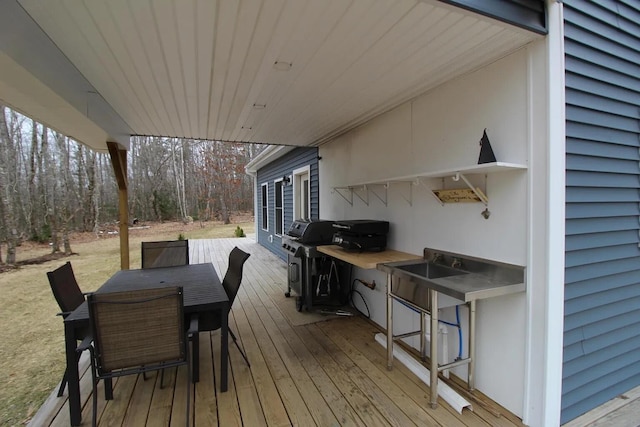 9 Springer Ln, Morrill, ME 04952 - deck with grilling area and outdoor dining area
