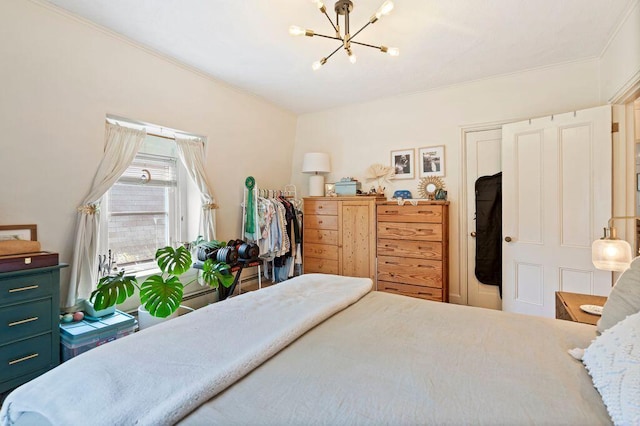 130 Emery St, Portland, ME 04102 - bedroom featuring a chandelier and ornamental molding