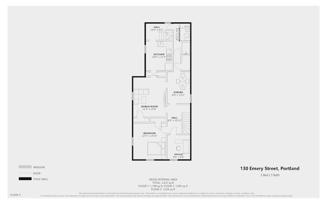 130 Emery St, Portland, ME 04102 - view of floor plan / room layout