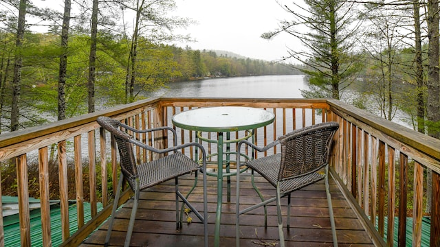 110 Indian Point Dr, Denmark, ME 04022 - deck with a water view and a forest view