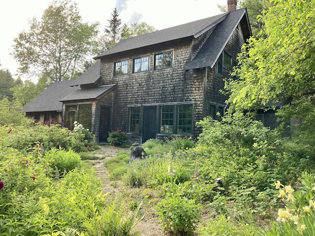 12 Bakers Pt, Steuben, ME 04680 - rear view of house with a chimney and roof with shingles