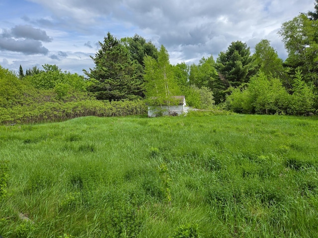 291 Pea Ridge Rd, Chester, ME 04457 - view of yard with a wooded view