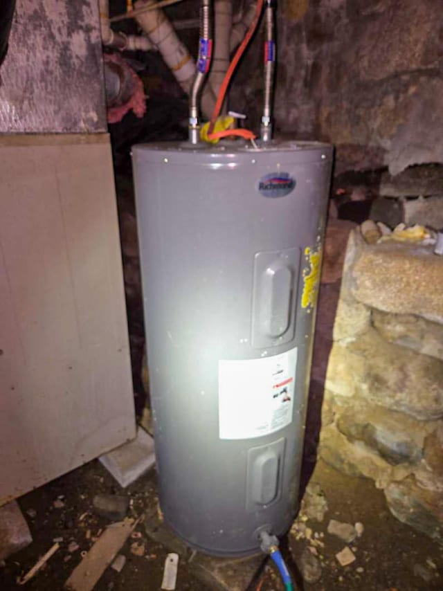 291 Pea Ridge Rd, Chester, ME 04457 - utility room featuring water heater