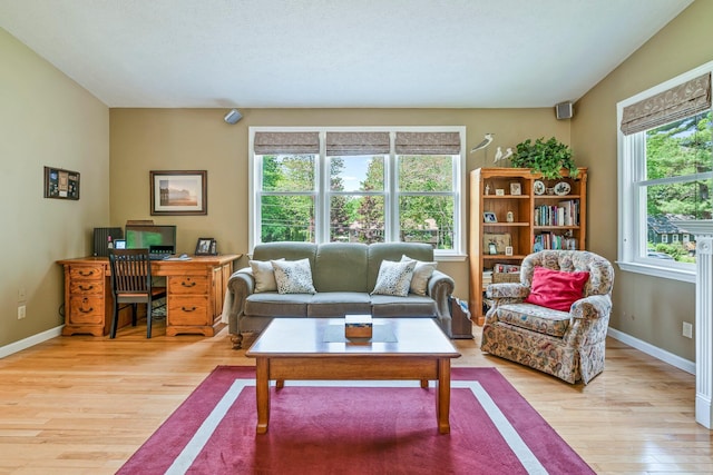 30 Date St, Old Orchard Beach, ME 04064 - living area featuring light wood-type flooring and baseboards