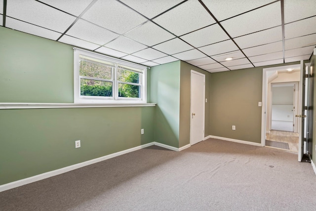 30 Date St, Old Orchard Beach, ME 04064 - carpeted empty room with a drop ceiling and baseboards