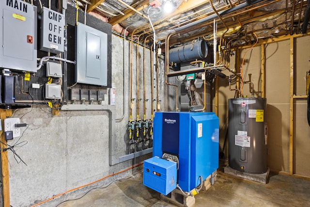 2 Flynn Rd, Raymond, ME 04071 - utility room featuring water heater and electric panel