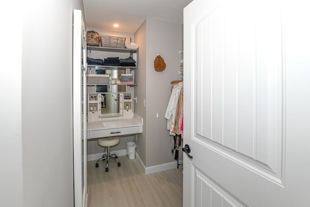 7 Elysian Way, Bridgton, ME 04009 - office area with light wood-style flooring, baseboards, and recessed lighting