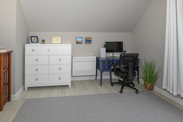 7 Elysian Way, Bridgton, ME 04009 - office featuring light wood finished floors, lofted ceiling, and baseboards