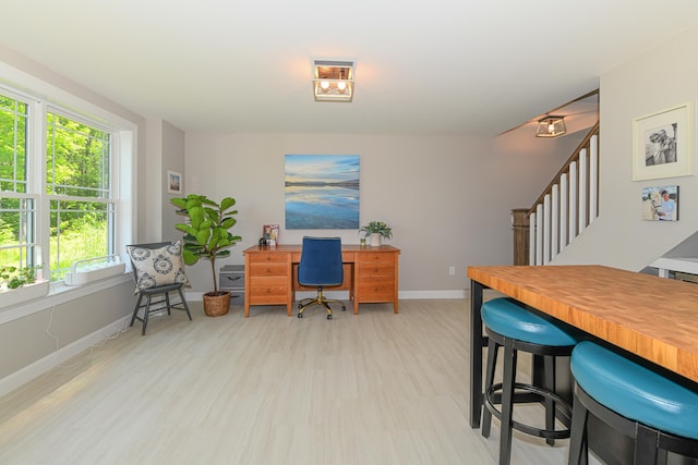 7 Elysian Way, Bridgton, ME 04009 - home office with baseboards and light wood-style flooring