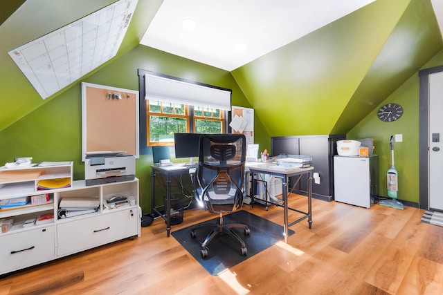 71 Blake Rd, Turner, ME 04282 - home office featuring lofted ceiling and wood finished floors