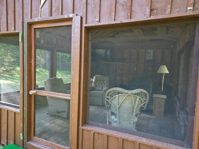 168 W Tucker Ridge Rd, Springfield, ME 04487 - detailed view of board and batten siding