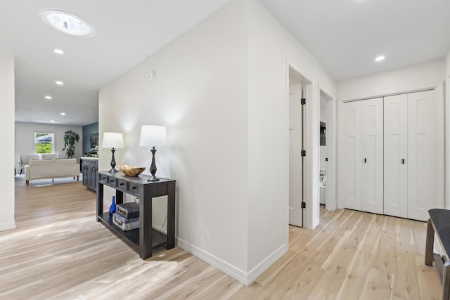 25 Royale Dr, Sidney, ME 04330 - corridor featuring light wood finished floors, baseboards, and recessed lighting