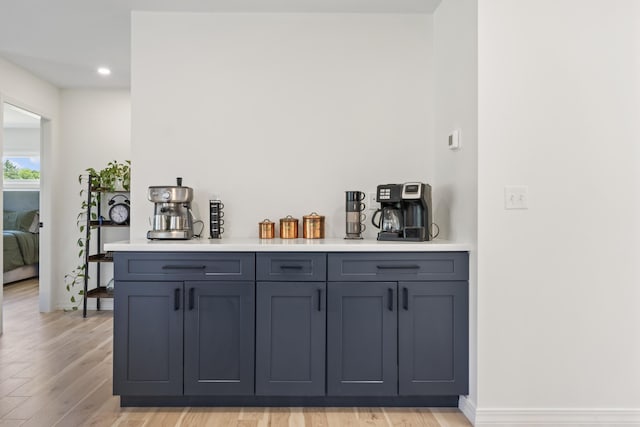 25 Royale Dr, Sidney, ME 04330 - bar with baseboards, light wood-style flooring, and recessed lighting