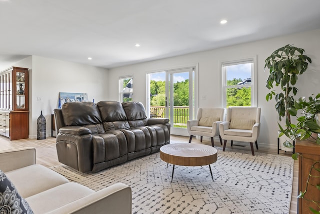 25 Royale Dr, Sidney, ME 04330 - living area featuring light wood finished floors, recessed lighting, and baseboards