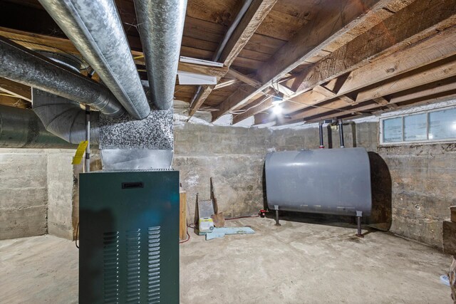 110 Depot St, Unity, ME 04988 - unfinished below grade area featuring heating fuel and heating unit