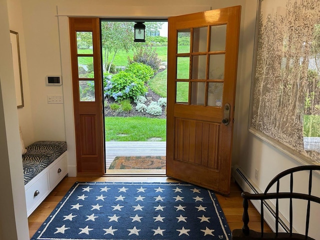 19 Vista Way, Mount Desert, ME 04660 - entrance foyer featuring wood finished floors and baseboard heating