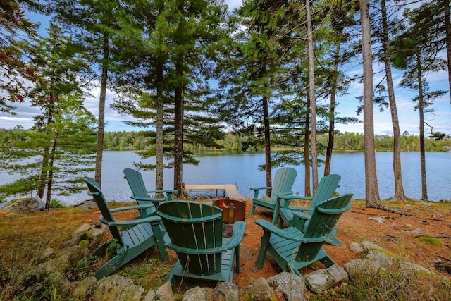 19 Vista Way, Mount Desert, ME 04660 - dock with a water view and an outdoor fire pit