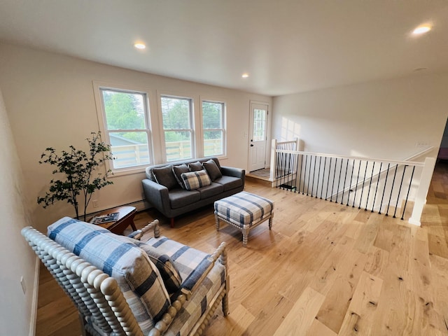 23 Ichabod Ln, Hampden, ME 04444 - living room featuring wood finished floors and recessed lighting