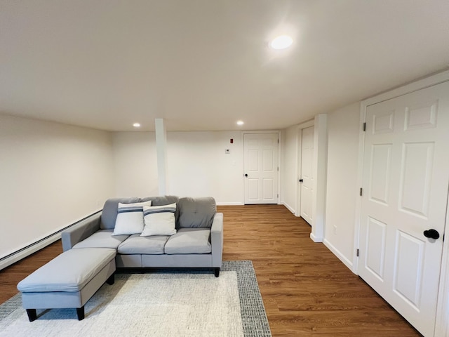 23 Ichabod Ln, Hampden, ME 04444 - living room with recessed lighting, wood finished floors, and baseboards