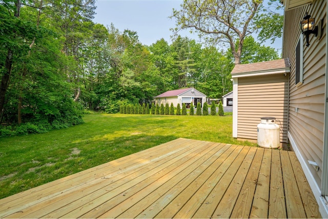 38 Shadagee Rd, Saco, ME 04072 - wooden terrace featuring a yard and view of scattered trees