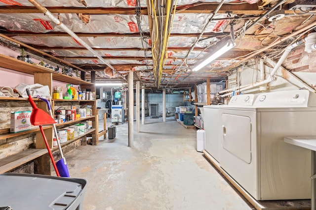 10 Hollingsworth St, Winslow, ME 04901 - unfinished below grade area with independent washer and dryer