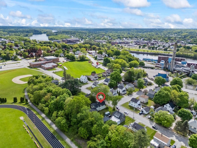10 Hollingsworth St, Winslow, ME 04901 - aerial perspective of suburban area with a large body of water